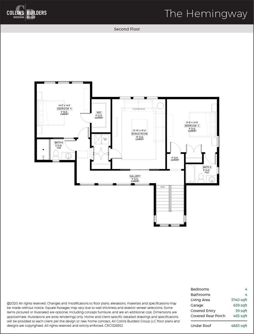 The Hemingway Custom Home Floor Plan Collins Builders