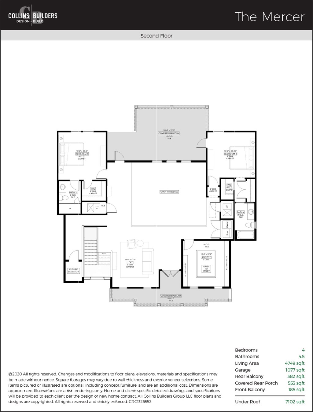 The Mercer Custom Home Floor Plan Collins Builders