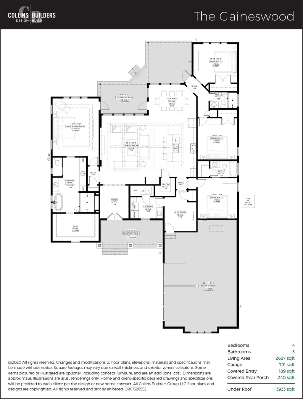 Floor Plan The Gaineswood 1